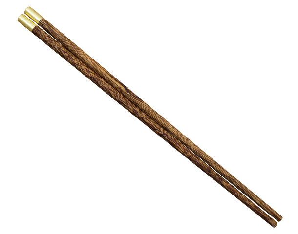 
  
Natural Wood Round Golden Chopsticks 


